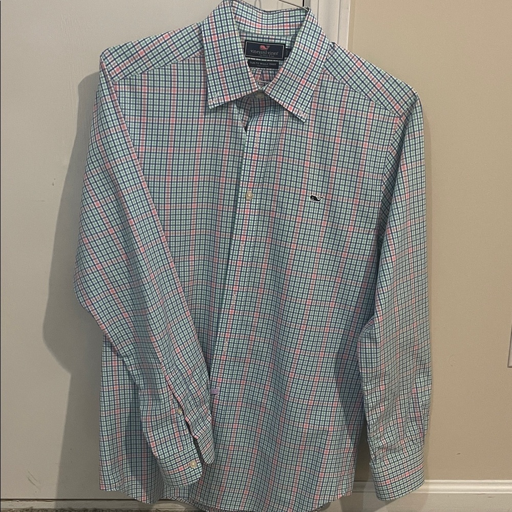 Vineyard Vines Men's Plaid Shirt - Blue, Red, and White